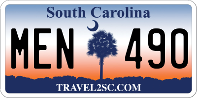 SC license plate MEN490