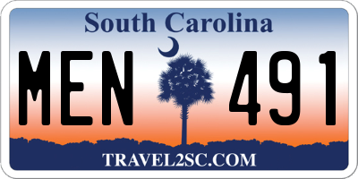 SC license plate MEN491