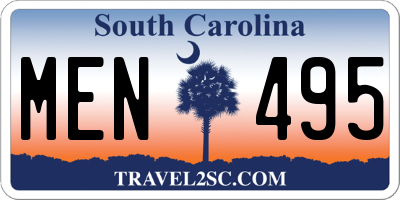 SC license plate MEN495