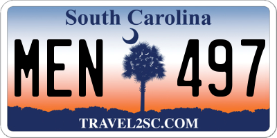 SC license plate MEN497