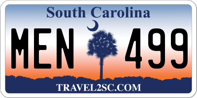 SC license plate MEN499