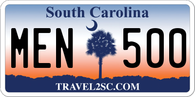 SC license plate MEN500