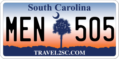 SC license plate MEN505