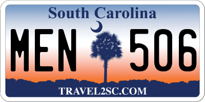 SC license plate MEN506