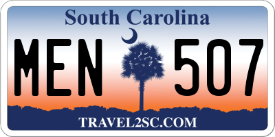 SC license plate MEN507