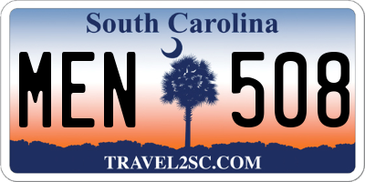 SC license plate MEN508