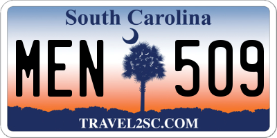 SC license plate MEN509