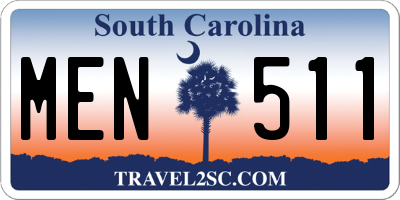 SC license plate MEN511