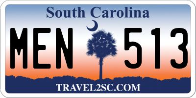 SC license plate MEN513