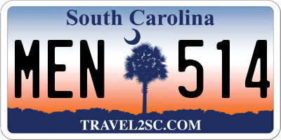 SC license plate MEN514