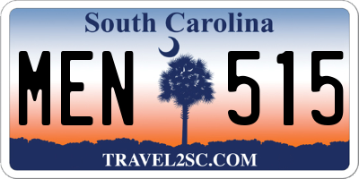 SC license plate MEN515