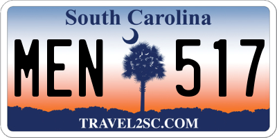 SC license plate MEN517