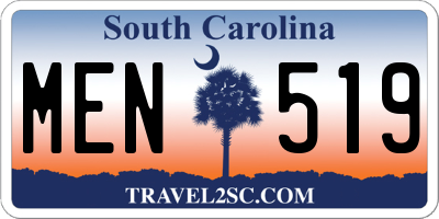 SC license plate MEN519