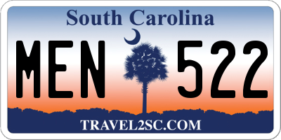 SC license plate MEN522
