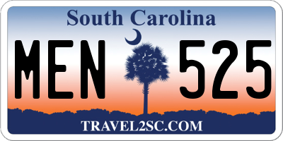 SC license plate MEN525