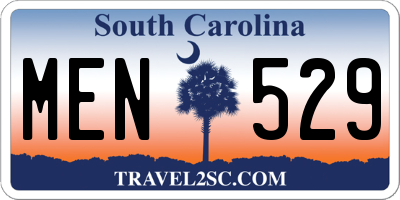 SC license plate MEN529