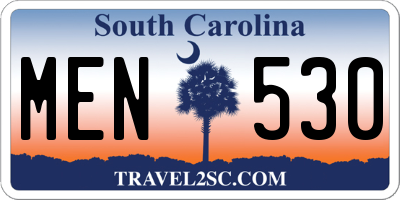 SC license plate MEN530