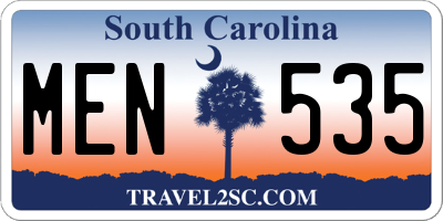 SC license plate MEN535