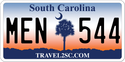 SC license plate MEN544