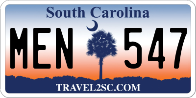 SC license plate MEN547