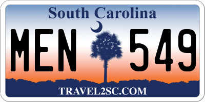 SC license plate MEN549
