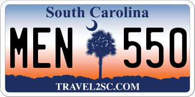SC license plate MEN550