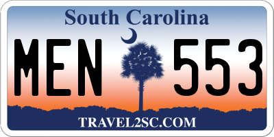 SC license plate MEN553