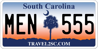 SC license plate MEN555
