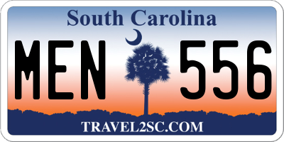 SC license plate MEN556
