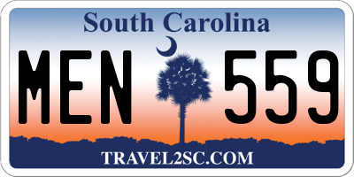 SC license plate MEN559