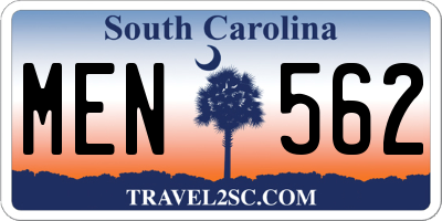 SC license plate MEN562