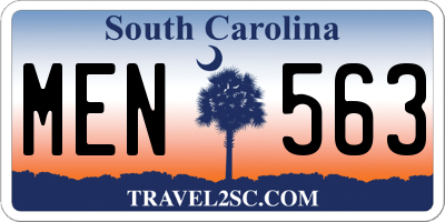 SC license plate MEN563