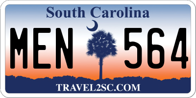 SC license plate MEN564