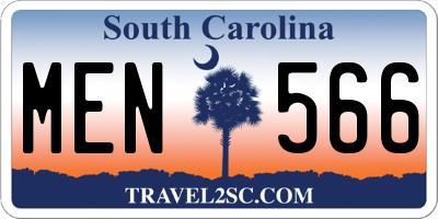 SC license plate MEN566