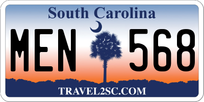 SC license plate MEN568