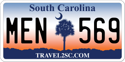 SC license plate MEN569