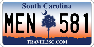 SC license plate MEN581