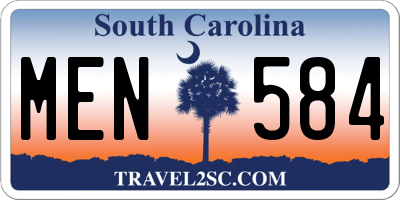 SC license plate MEN584