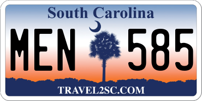SC license plate MEN585