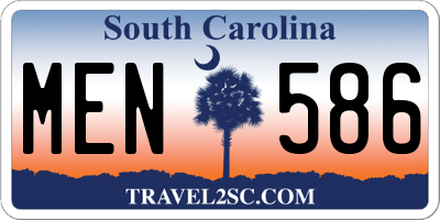 SC license plate MEN586