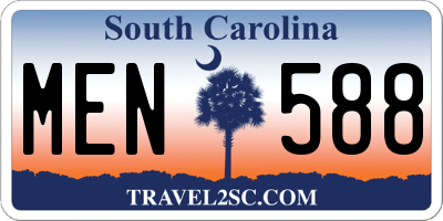 SC license plate MEN588