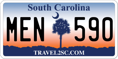 SC license plate MEN590