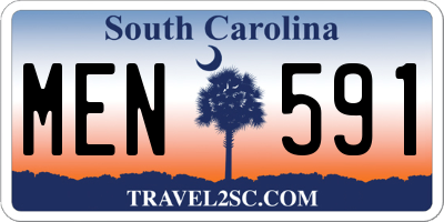 SC license plate MEN591