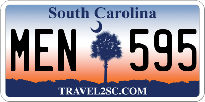 SC license plate MEN595