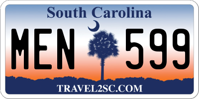 SC license plate MEN599