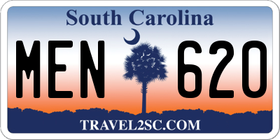 SC license plate MEN620