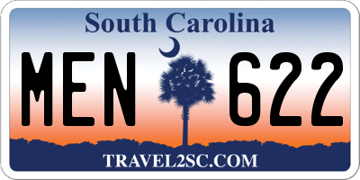 SC license plate MEN622
