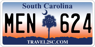 SC license plate MEN624