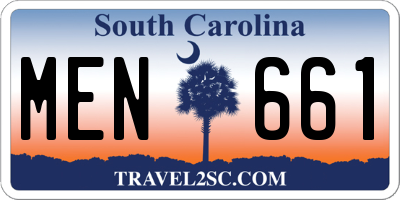 SC license plate MEN661