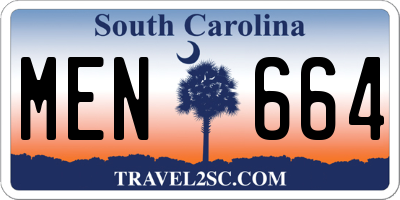 SC license plate MEN664